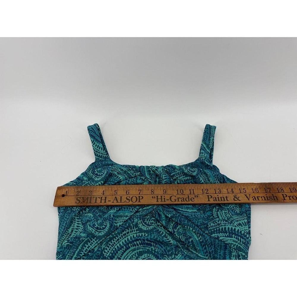 Lands End SlenderSuit Carmela One Piece Swimsuit Turquoise Paisley Plus Size 12 - Picture 7 of 8